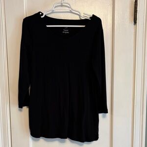 JJill black size M 3/4 sleeve Pima v-neck tee